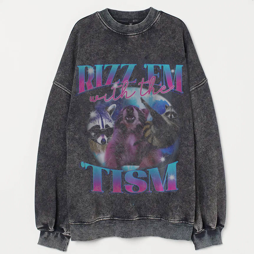 Rizz Em With The Tism Retro  Sweatshirt