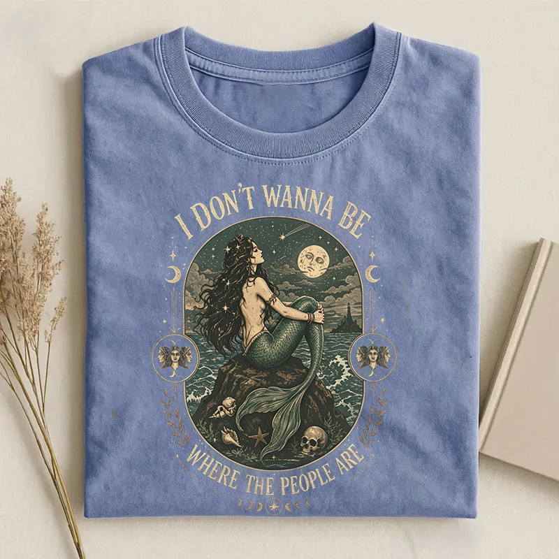 Vintage Antisocial Siren Mermaid Graphic T-shirt