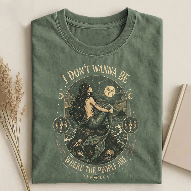 Vintage Antisocial Siren Mermaid Graphic T-shirt