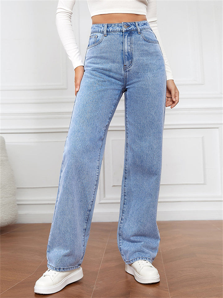 Fashionable Women's Versatile High-rise Jeans