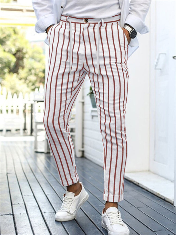 Tapered Stripe Suit Pants | boohooMAN USA