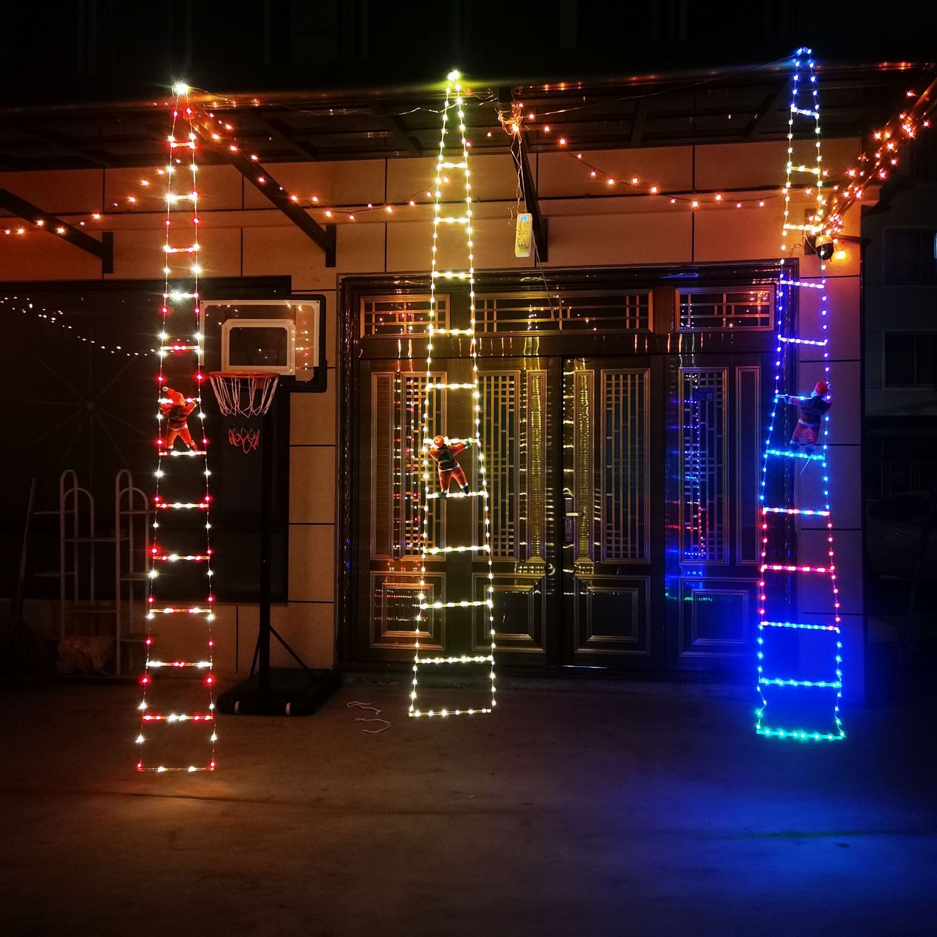 LED Christmas Decorative Santa Claus Ladder Lights