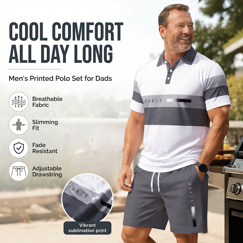 Men's Two-Piece Shirt and Shorts Set