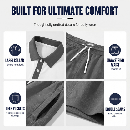 Men's Two-Piece Shirt and Shorts Set