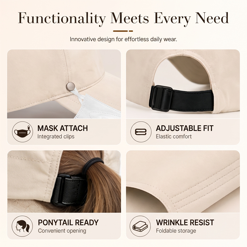 👒Women's Breathable Adjustable Ponytail Sun Hat