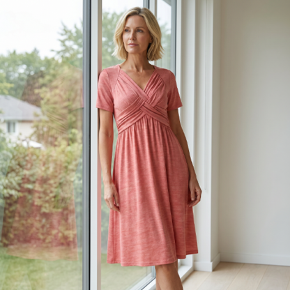 🍀Women’s V-Neck Short Sleeve Long Dresses