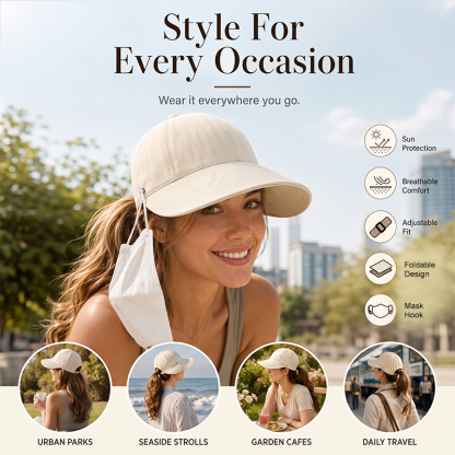 👒Women's Breathable Adjustable Ponytail Sun Hat