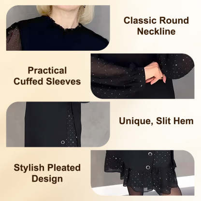 🔥Round Neck Dresses With Plain Rhinestones For Women