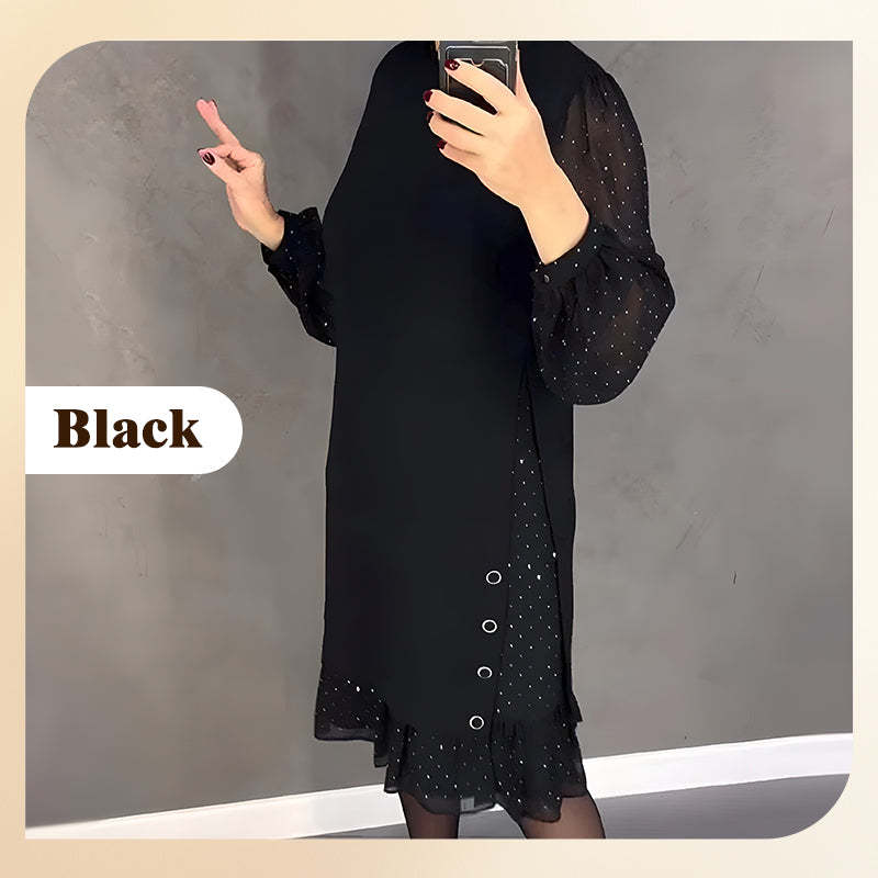 🔥Round Neck Dresses With Plain Rhinestones For Women