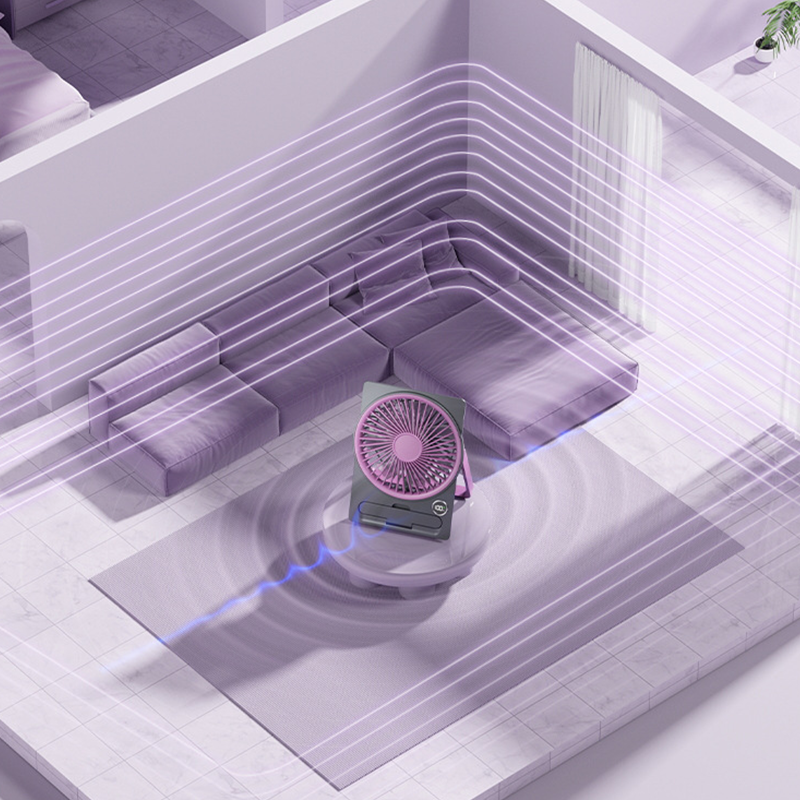 Powerful Breeze Slim Card Fan - 6 Speed, USB Charging and Cell Phone Holder