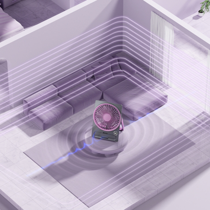 Powerful Breeze Slim Card Fan - 6 Speed, USB Charging and Cell Phone Holder