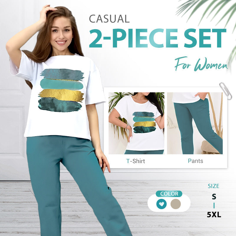 Fashionable Simple Casual  2-Piece Set