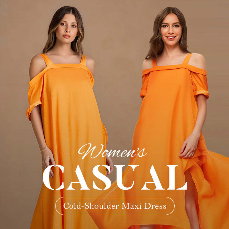 🌈 Women's Maxi Dress With Open Shoulders