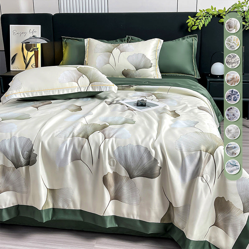 Cooling Breathable Floral Bed Sheet 4-Piece Set