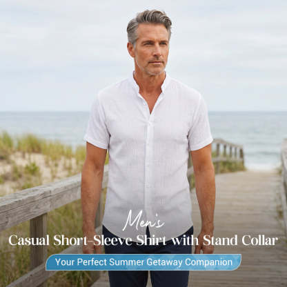 ✨New Arrival👕Men's Summer Stand Collar Short Sleeve Shirt