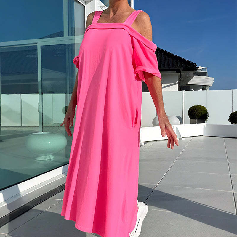 🌈 Women's Maxi Dress With Open Shoulders