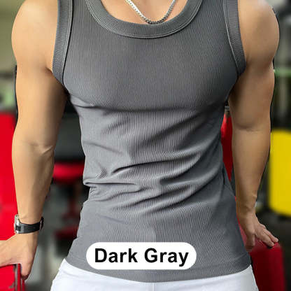 🎉🛍️Men's Summer Essentials-Buy 3 Get 2 Free🎽Round Neck Quick-Drying Stretchy Slim Tank Top