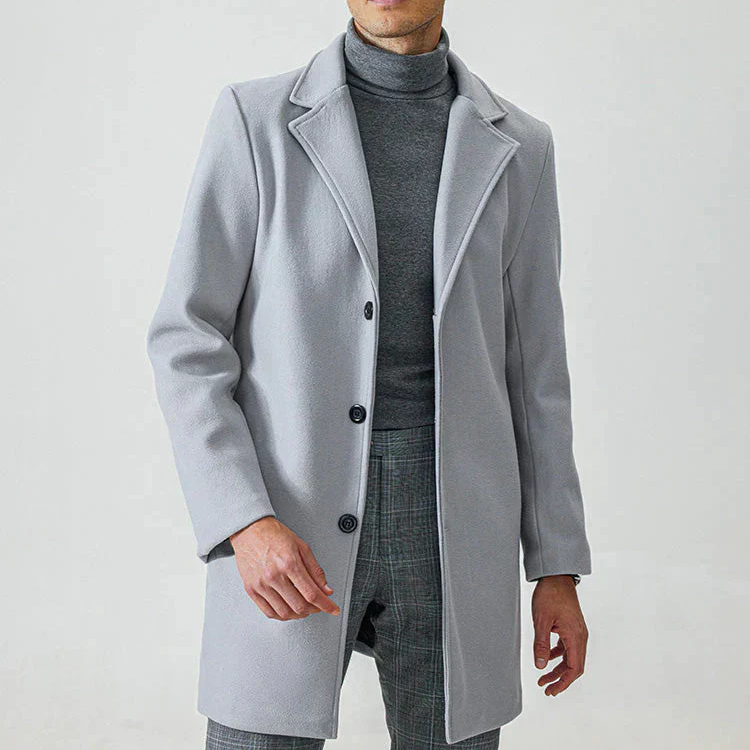 👔 Men's Classic Single Row Buckle Solid Color Jacket - Timeless Daily Essential