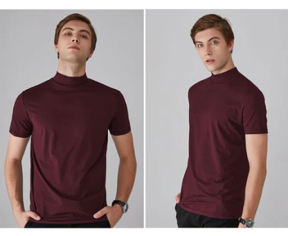 🔥All Colors 💖 Men's High Neck Slim Fit T-shirt