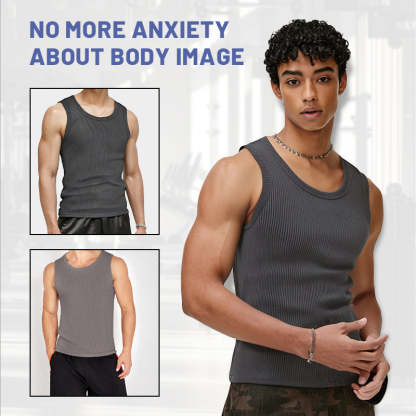 🎉🛍️Men's Summer Essentials-Buy 3 Get 2 Free🎽Round Neck Quick-Drying Stretchy Slim Tank Top