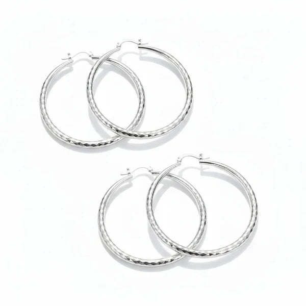 🎉BUY 1 GET 1 FREE🎁Diamond-Cut Hoop Earrings for Women