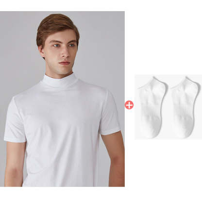 🔥All Colors 💖 Men's High Neck Slim Fit T-shirt