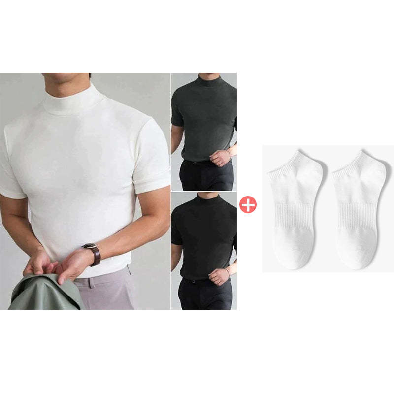 🔥All Colors 💖 Men's High Neck Slim Fit T-shirt