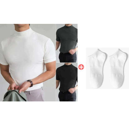 🔥All Colors 💖 Men's High Neck Slim Fit T-shirt