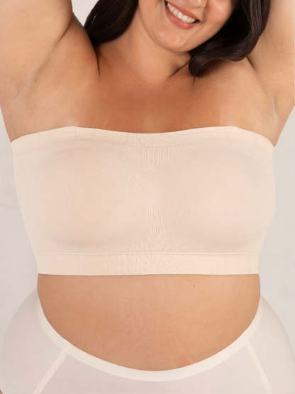 🤎Convertible Strapless Bandeau Bra with Wireless Comfort, Anti-Slip Grip & Removable Straps