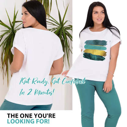 Fashionable Simple Casual  2-Piece Set