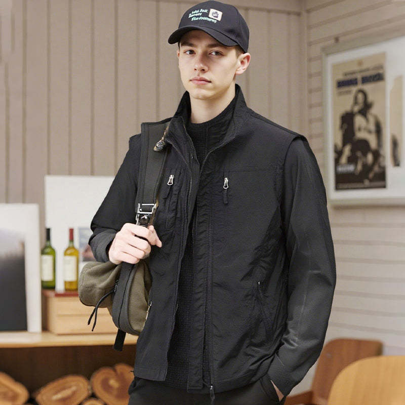 🔥🧥Men's Oversized Sleeveless Vest Jacket With Pockets