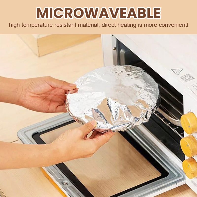 🥡🍲 Aluminum Foil Heat-Retaining Cover – Locks heat for hours, microwave safe. Reusable, eco-friendly. 