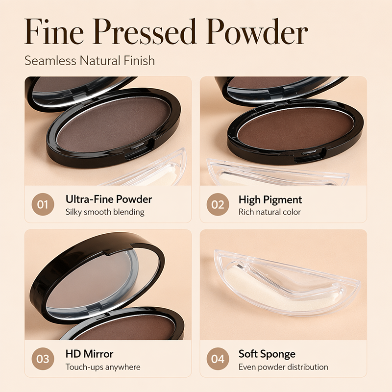 Fine pressed powder eyebrow stamp