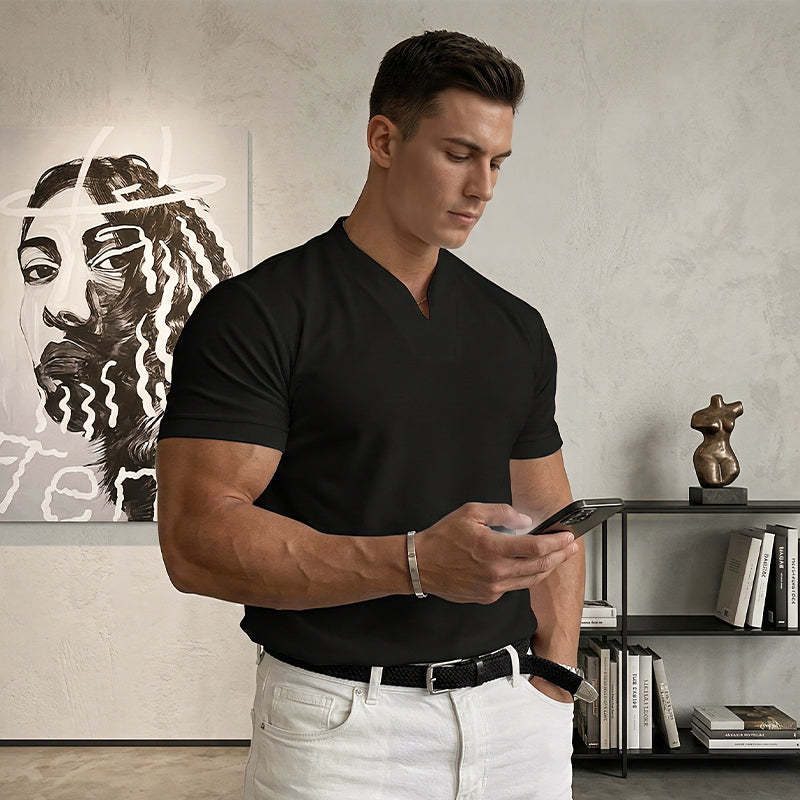 💎 Men Gentlemans Business Short Sleeve Fitness T-shirt