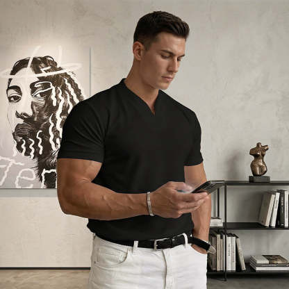 💎 Men Gentlemans Business Short Sleeve Fitness T-shirt