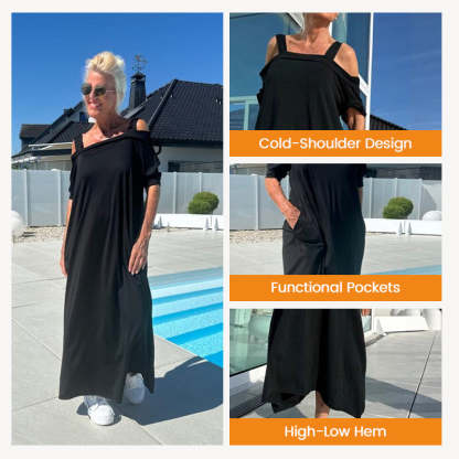 🌈 Women's Maxi Dress With Open Shoulders