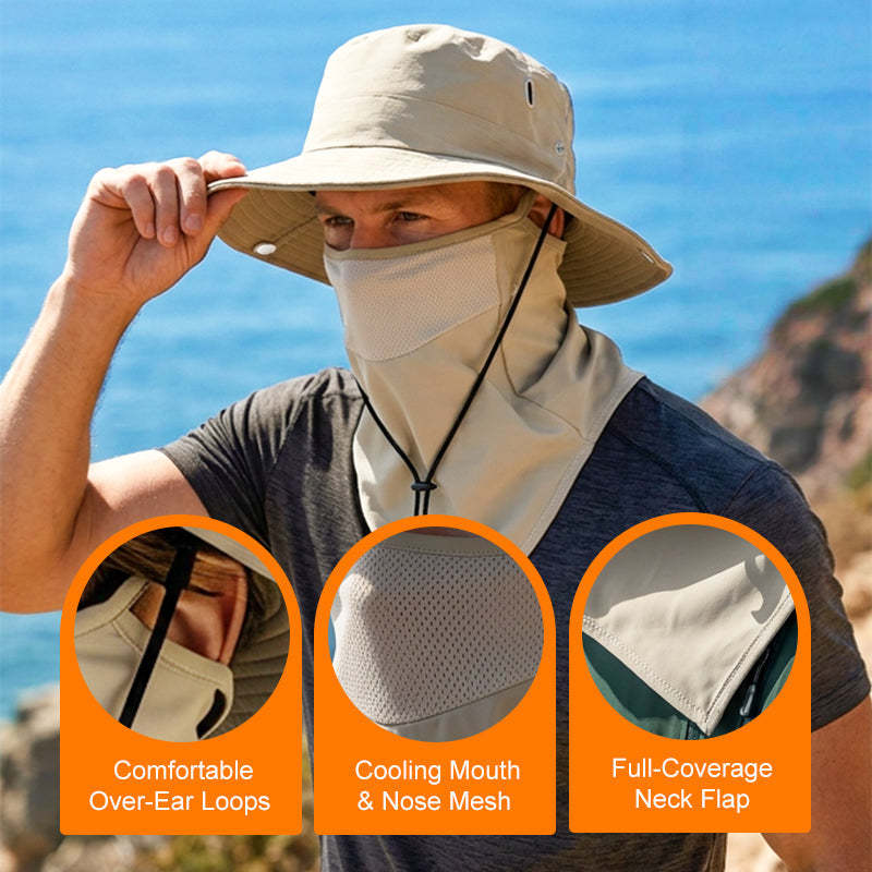 🎉 UV Protection Bucket Hat with Face Cover