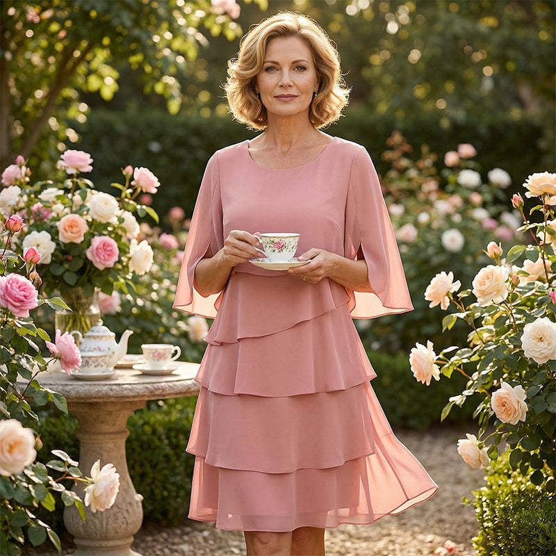 🎁Women's Elegant Layered Ruffle Sleeve Dress – Effortless Style for Every Occasion💃