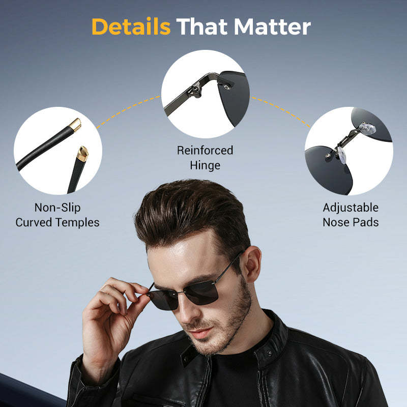 Men's Stylish Frameless High Definition Polarized Sunglasses