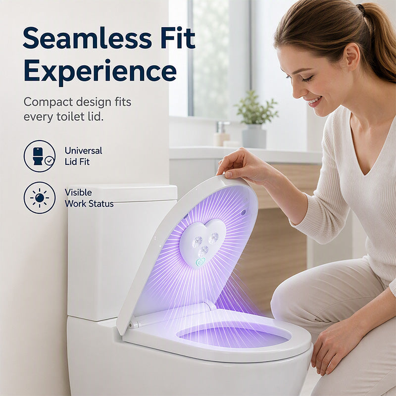 Compact heart shaped smart toilet UVC light