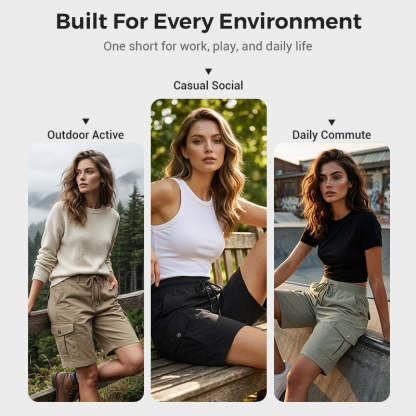 Women's Quick-Dry Cargo Shorts with Pockets