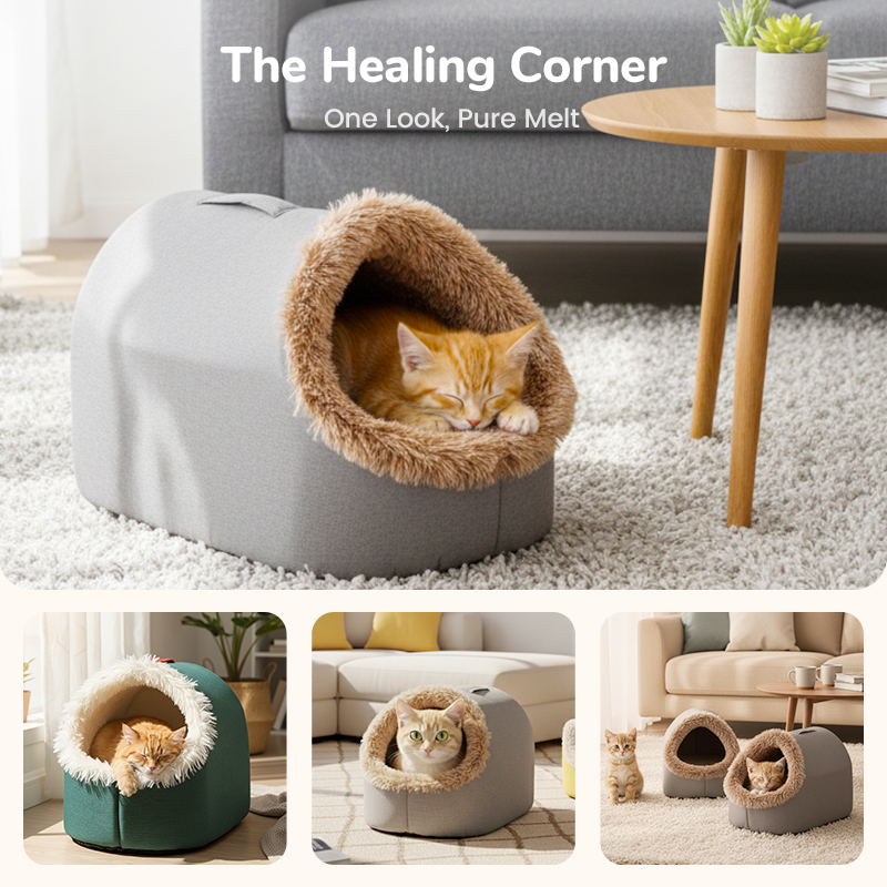 💥Hot sale 🐶🐱Pet Cozy Warm Cave Bed