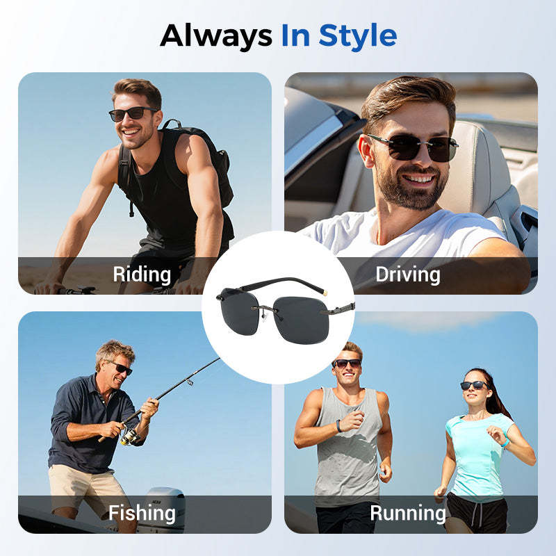 Men's Stylish Frameless High Definition Polarized Sunglasses