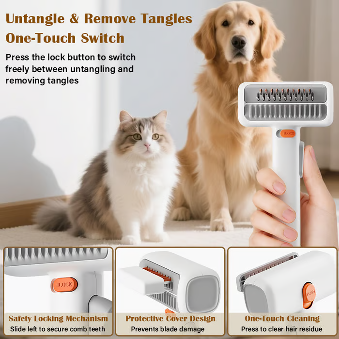 🔥2-IN-1 Pet Self-Detangling & Grooming Comb