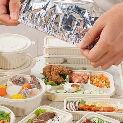 🥡🍲 Aluminum Foil Heat-Retaining Cover – Locks heat for hours, microwave safe. Reusable, eco-friendly. 