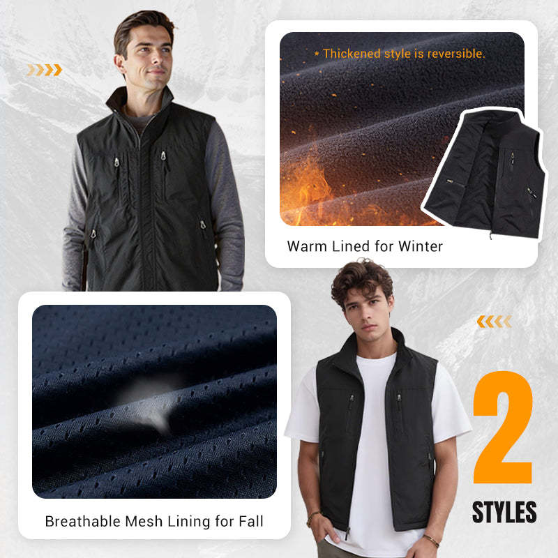 🔥🧥Men's Oversized Sleeveless Vest Jacket With Pockets
