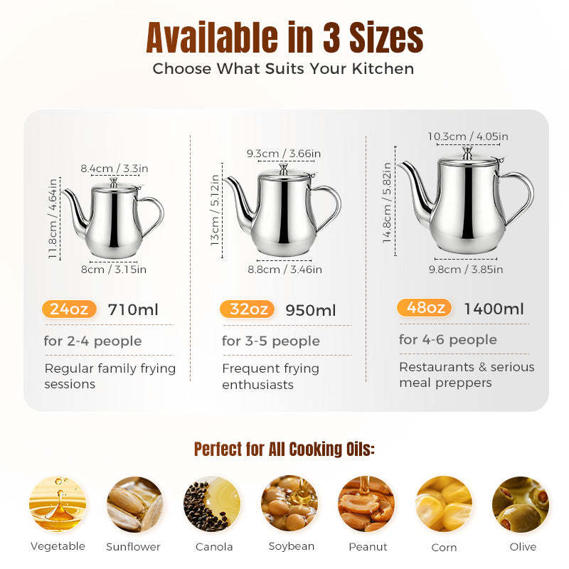 🔥Limited-Time Promotion🔥Stainless Steel Oil Filter Pot