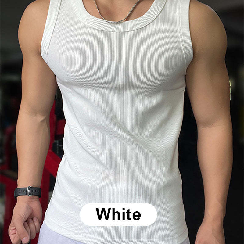 🎉🛍️Men's Summer Essentials-Buy 3 Get 2 Free🎽Round Neck Quick-Drying Stretchy Slim Tank Top