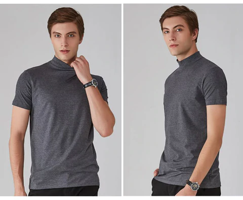 🔥All Colors 💖 Men's High Neck Slim Fit T-shirt