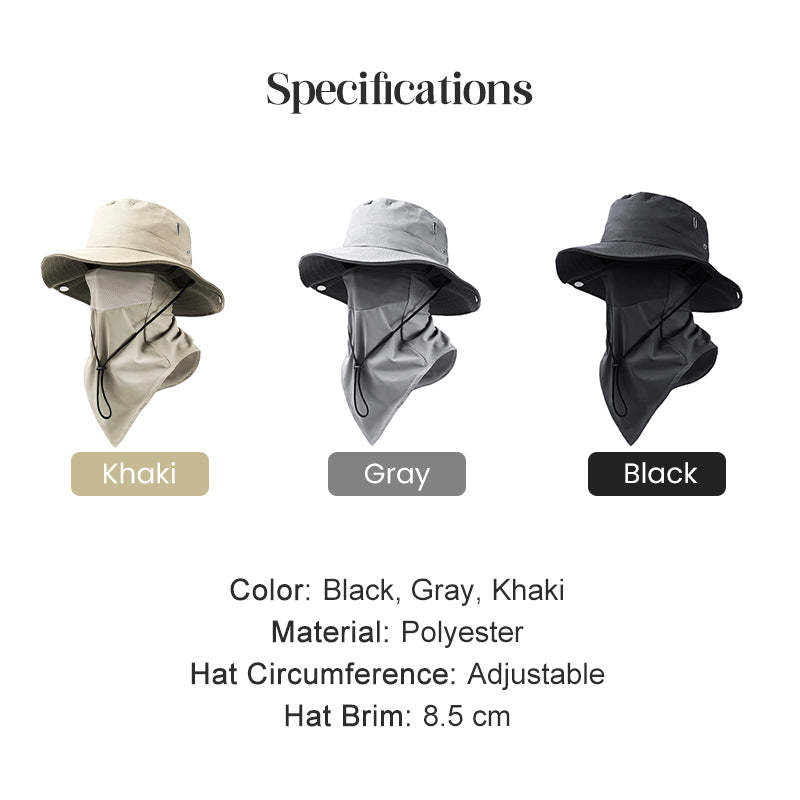 🎉 UV Protection Bucket Hat with Face Cover
